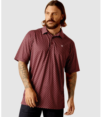 Ariat Intl 10048780 All Over Print Polo Redwood