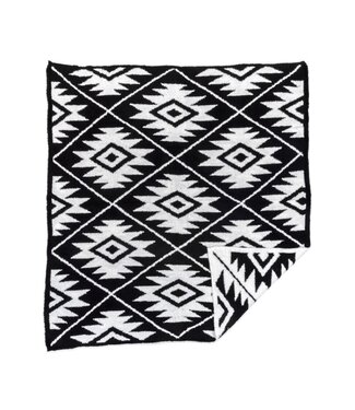 Wona Trading Black White Aztec Bold Cozy Blanket