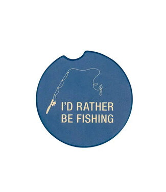 about face designs Rather Be Fishing Car Coaster