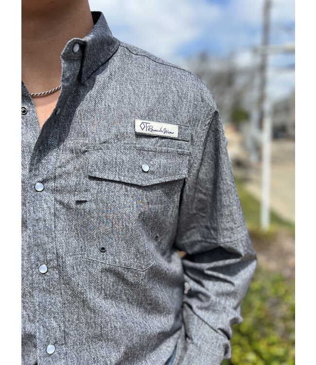 The Cutter Performance Shirt Black Chambray