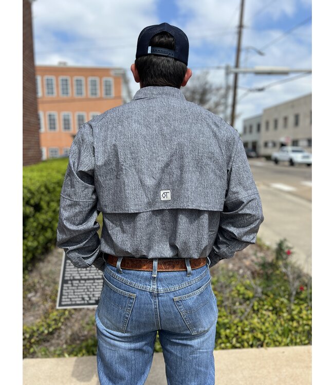 The Cutter Performance Shirt Black Chambray