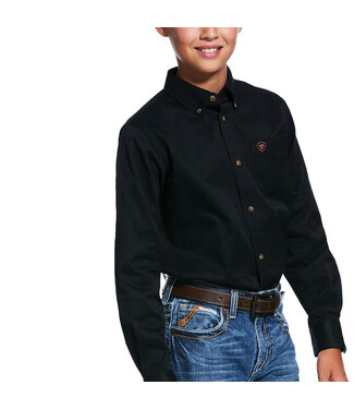 Ariat Intl Boys Twill Classic Black Shirt 10030161