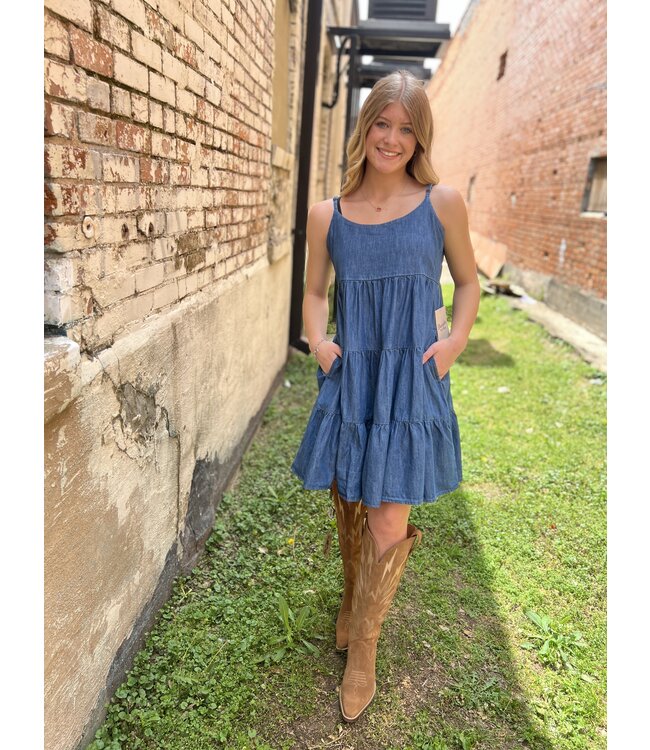 Womens Denim Dress 112347302 - Diamond T Outfitters