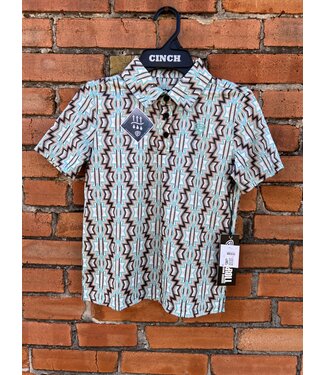 Panhandle Slim BOYS TAUPE AZTEC POLO BB51T03967