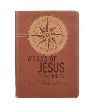 christian art gifts Words of Jesus For Men Saddle Tan Faux Leather Devotional