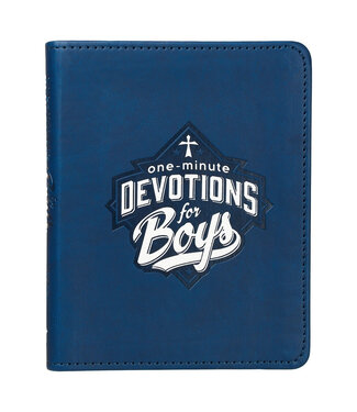 christian art gifts One-Minute Devotions for Boys Blue Faux Leather Devotional