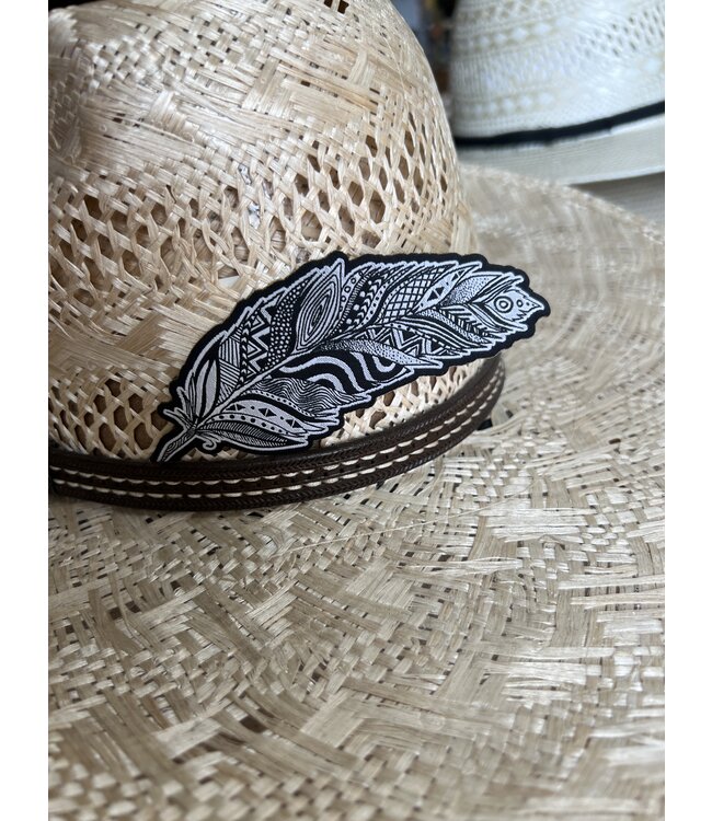 B&W Feather Hat Sticker