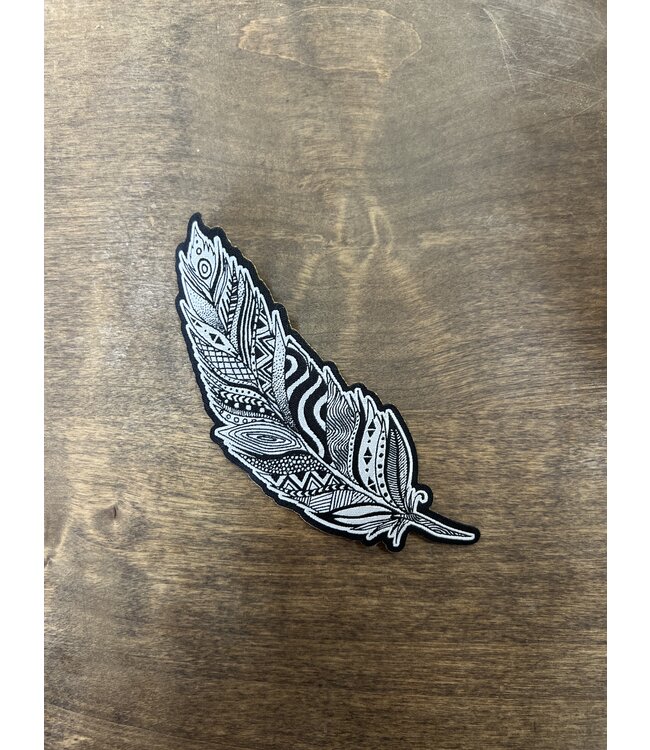 B&W Feather Hat Sticker