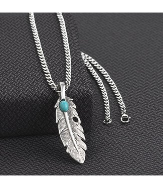 M&F Western Twister Feather Necklace Turquoise 32172