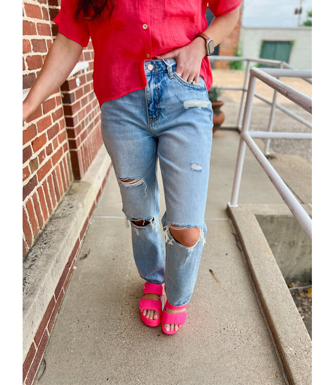 Vervet Stylish High Rise Straight Leg LV1173