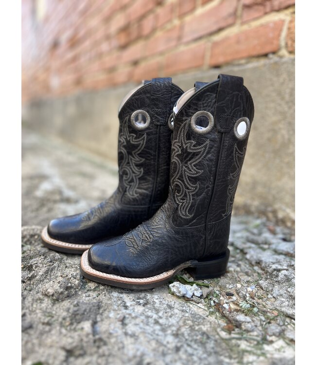 Old West BSC1989 Black on Black Square Toe