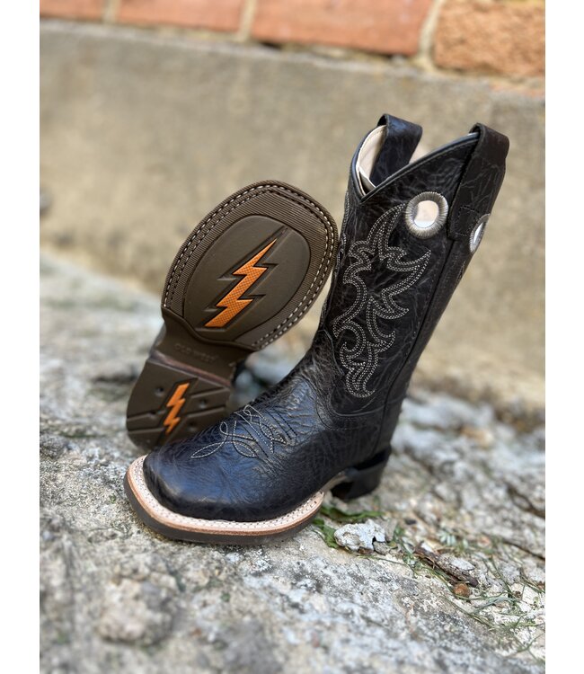 BSC1989 Black on Black Square Toe