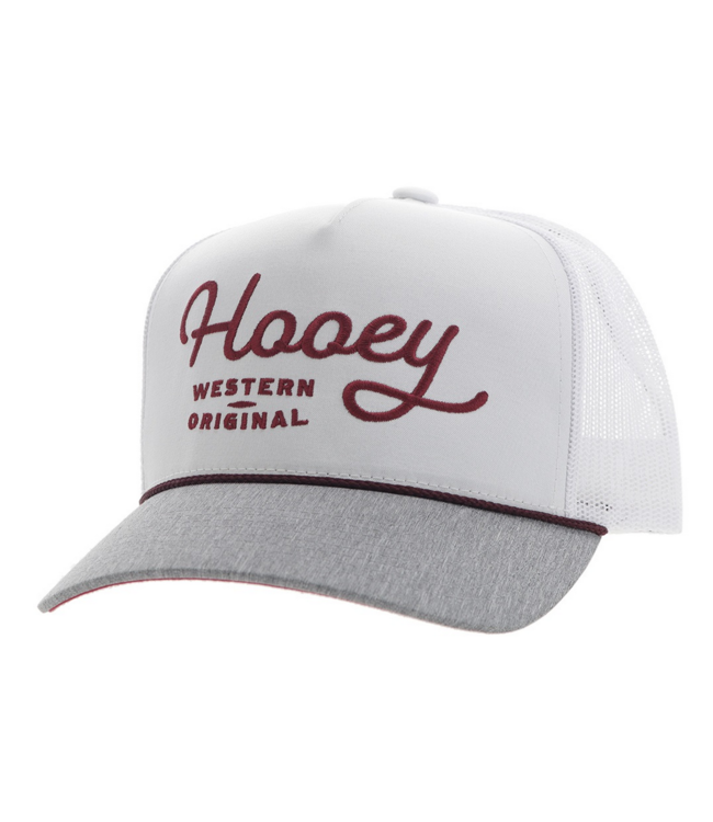 2460T­WH OG Hooey White 5­Panel Trucker