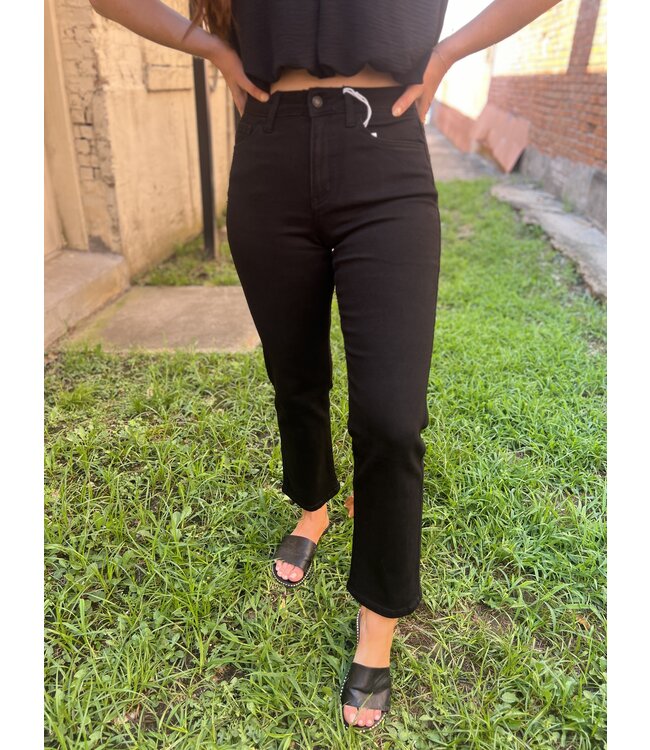 Victoria High Rise Blk Straight T5895