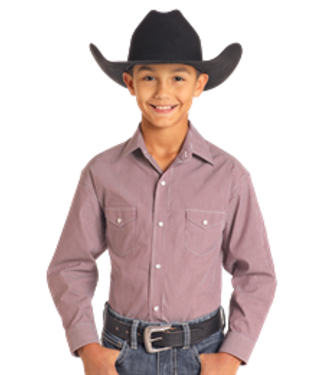 Panhandle Slim RBN2S04601 Boys Snap Burgundy