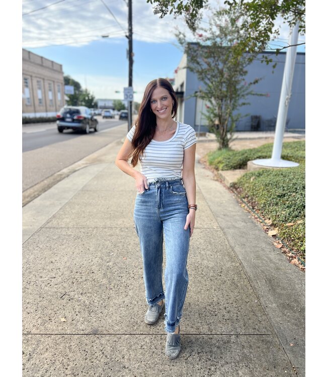 High Rise Distressed Jean SB8027