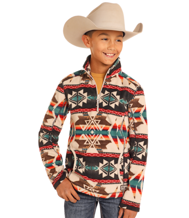Aztec print fleece pullover best sale