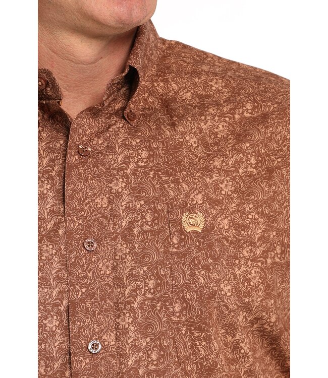 Mens LS Brown Print MTW1105832
