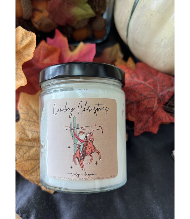Cowboy Christmas Pop Jar Candle