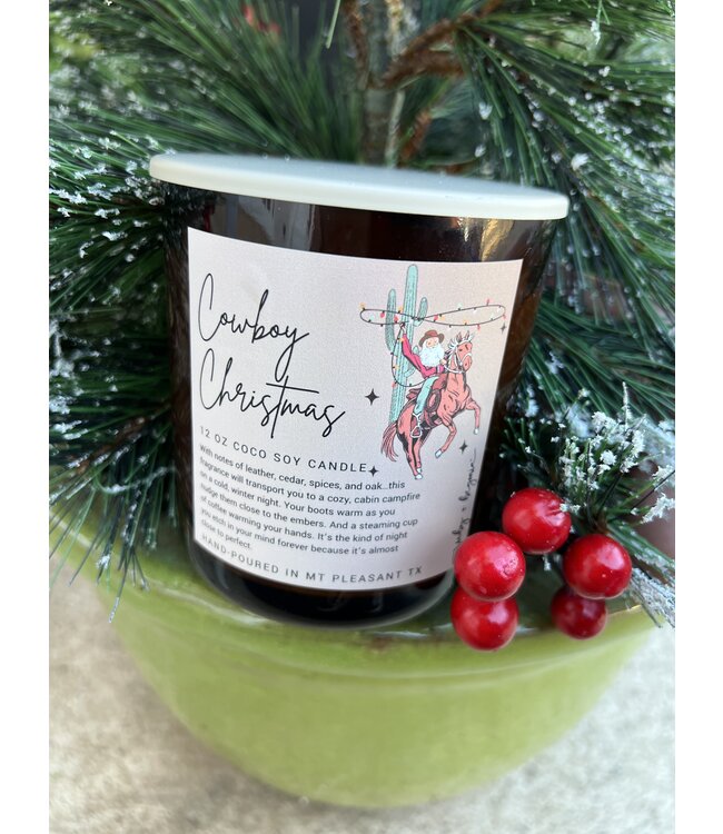 Cowboy Christmas Candle