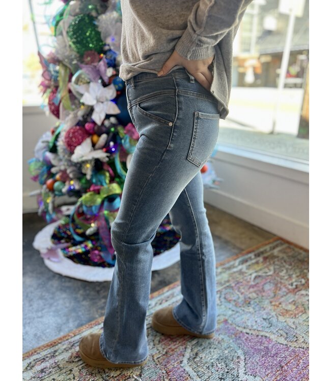 Mid Rise Yoke Cut Pants SB8037