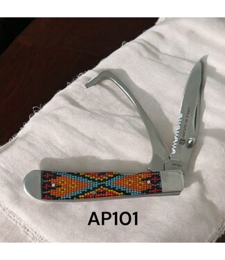 Western Fashion Accessories AP101 Orange Black Aztec w/ Hoof Pick
