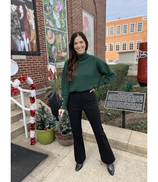 vine & love The Hunter Green Turtle Neck Sweater VT60542