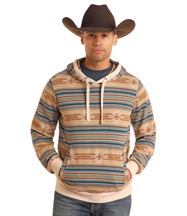 BM94T05364 Aztec Jacquard Hoodie Tan