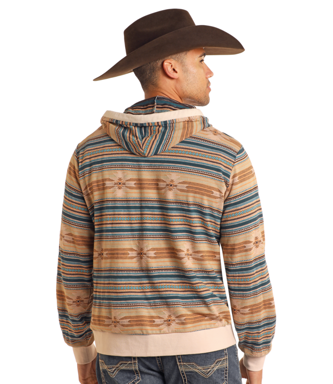 BM94T05364 Aztec Jacquard Hoodie Tan