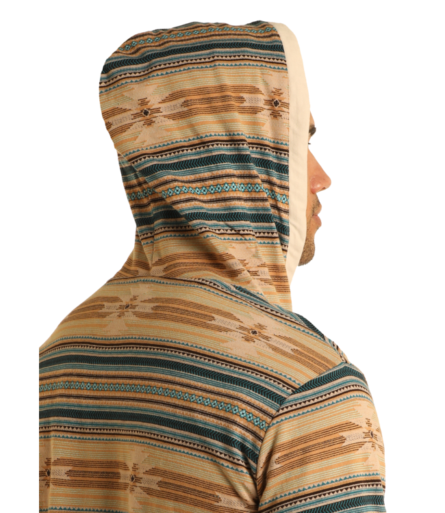 BM94T05364 Aztec Jacquard Hoodie Tan