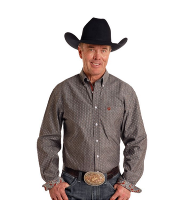 RMB2S05097 Mens LS Button Dark Grey