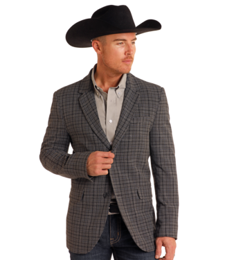 Panhandle Slim BM96C05507 Plaid Sports Coat Grey