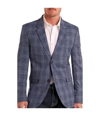 Panhandle Slim BM96C05506 Plaid Sports Coat Blue