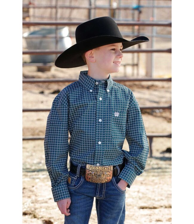 Boys LS Print Teal MTW7060367