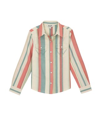 Wrangler 112359415 Girls LS Stripe Snap