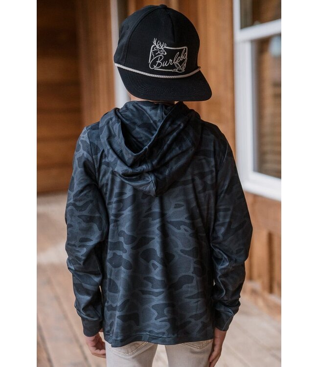 Youth Performance Hoodie Black Camo
