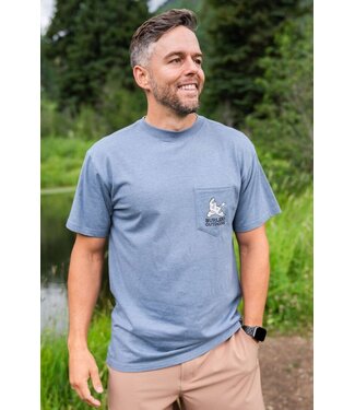 Burlebo Camo Hunting Dog Tee Heather Blue Jean