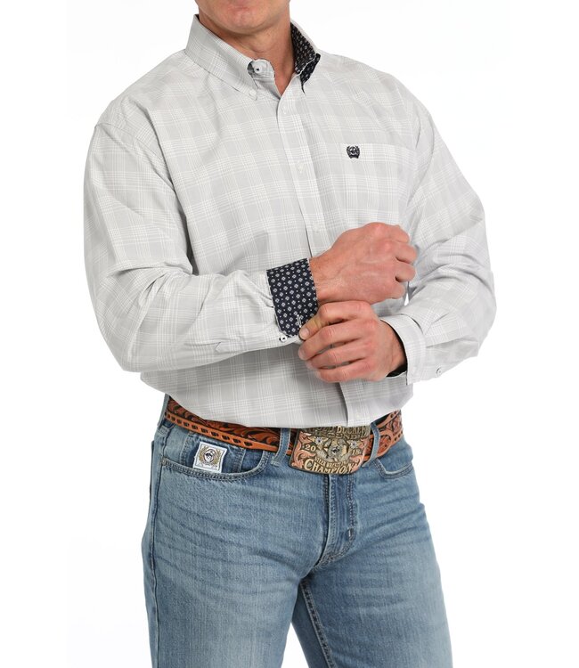 Mens LS Plaid White MTW1105858