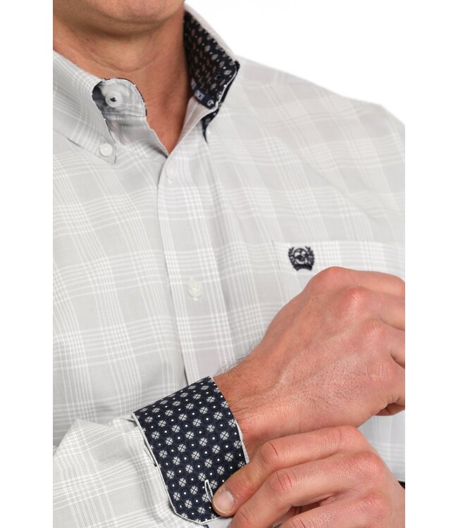 Mens LS Plaid White MTW1105858