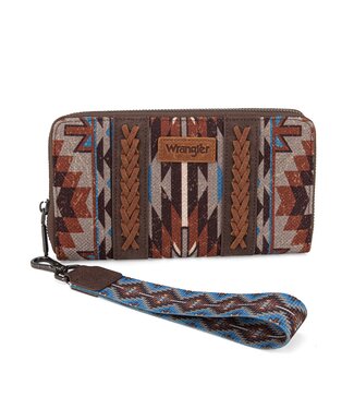 montana west Wrangler Coffee Southwestern Art Print Wallet WG2213-W006CF