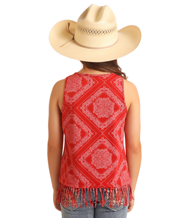 BG20T05906 Bandana Fringe Tank