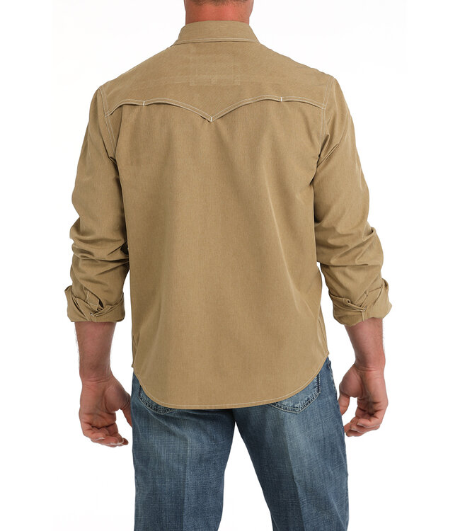 MTW1403002 Mens LS Print Camp Brown