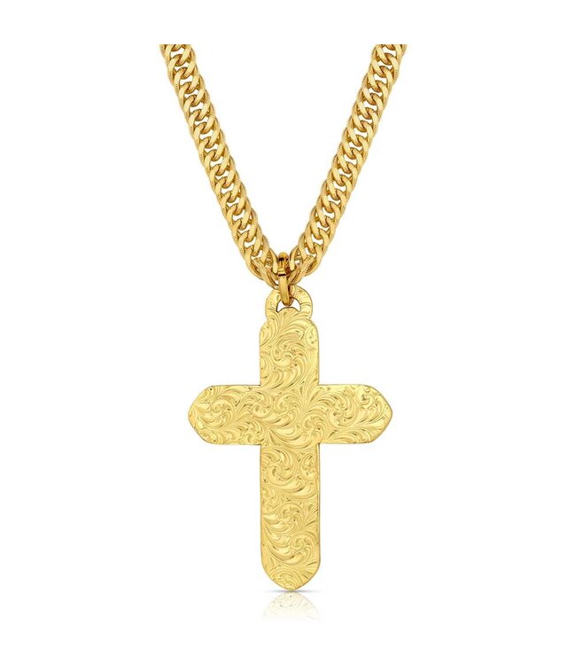 All Gold Cross Necklace NC2676G