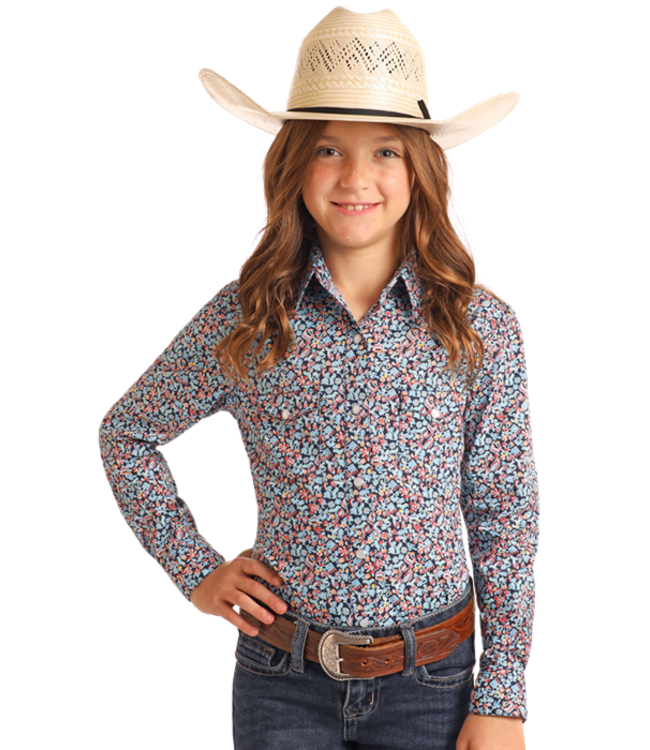 RGN2S05677 Kids LS SNAP NAVY