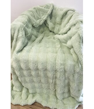 Nash Grey Sage Faux Rabbit Fur Luxury Blanket