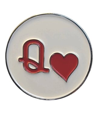 American Hat Makers Queen of Hearts White Mag Hat Pin