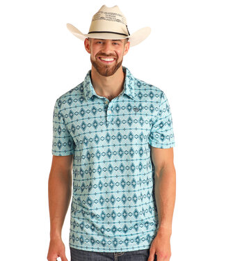Panhandle Slim BM51T05991 Aztec Aqua Polo