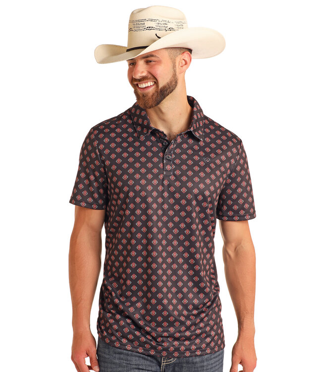 Panhandle Slim BM51T05998 Aztec Polo Black