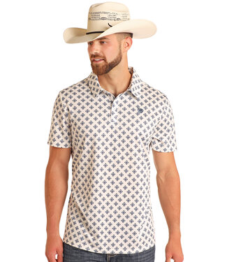 Panhandle Slim BM51T05997 Aztec Printed Polo White