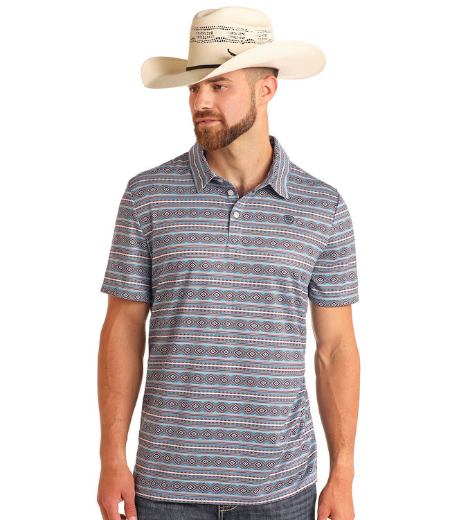 Panhandle Slim BM51T05995 Aztec Polo Blue